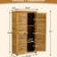 Abri de jardin en bois avec porte verrouillable, toit imperméable - 2 tablettes amovibles, structure stable, pour la pelouse, le garage, le patio, le rangement de la piscine, la cour en bois massif