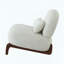 Fauteuil décoratif mignon sans accoudoirs - velours blanc - pieds en bois massif-1473952171