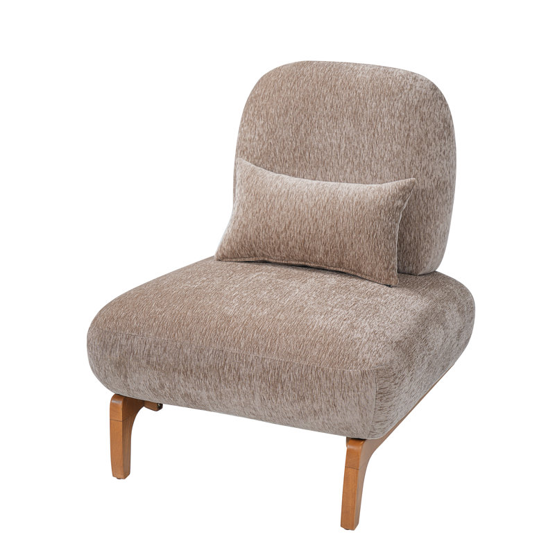 Chaise d'appoint rembourrée sans accoudoirs Hamilton, Polyester espresso, 1