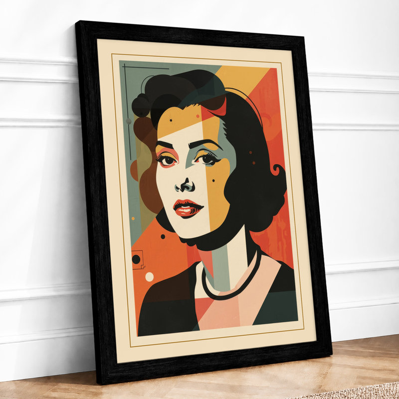 Portrait Pop Art - Framed Print, Black, A4 - 29.7 x 21.0 cm
