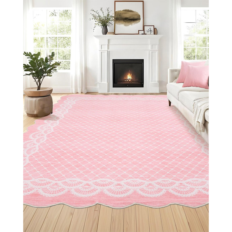 Machine Printed Area Rug, Rectangle 120 x 170 cm, Pink