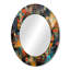 Parmodh orange et bleu géométrique vibrations II - grand miroir géométrique, miroir mural décoratif orange, impression d'art en métal-1040777715-1040777712