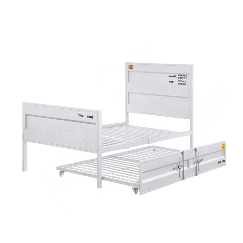 Lit plateforme double blanc