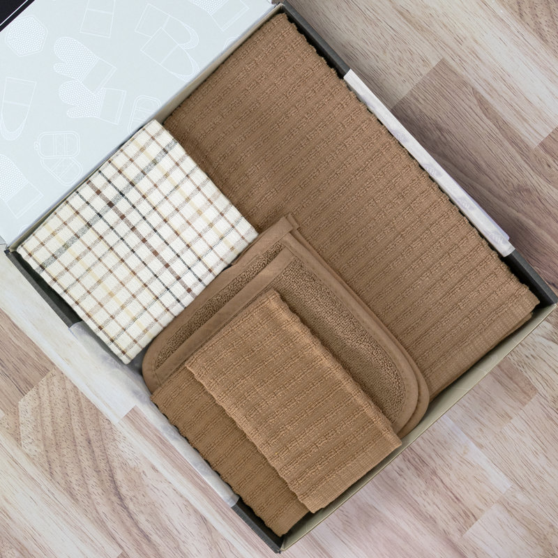 Royale Crown Collection, Kitchen Linens Gift Set, Mocha Latte