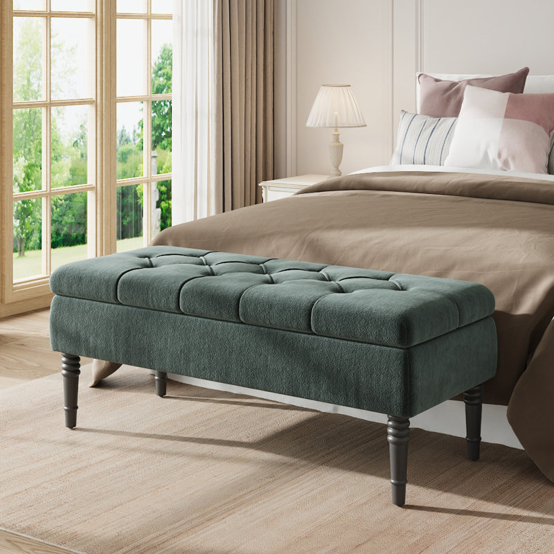 Ashyiah Linen Upholstered Storage Bench