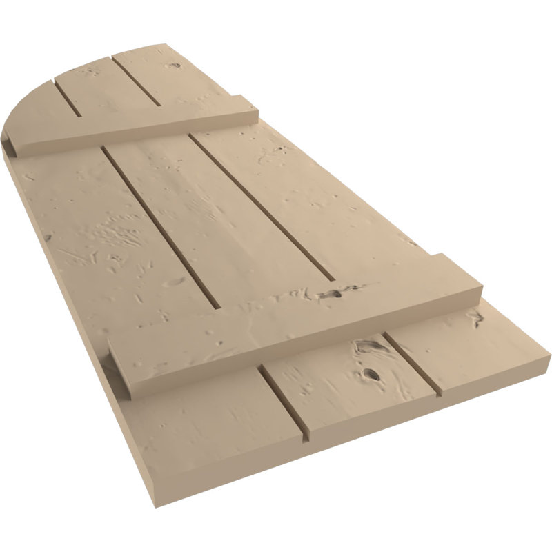 Timberthane à trois planches jointes avec niches en bois, Texture de pin noueux / brun clair apprêté, 16"