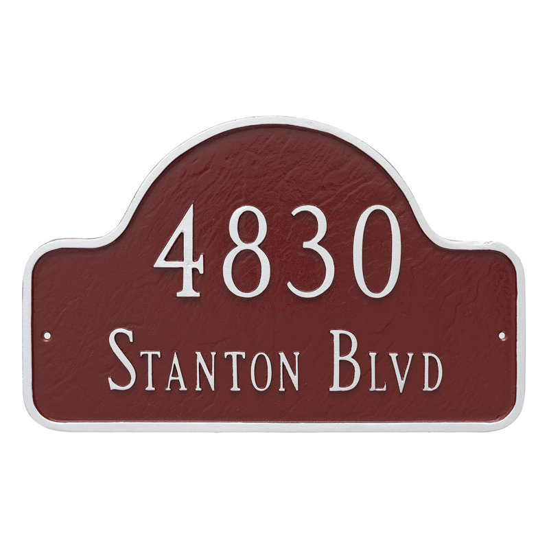 Plaque d’adresse murale sur 2 lignes lexington, Taupe / Blanc, Oui