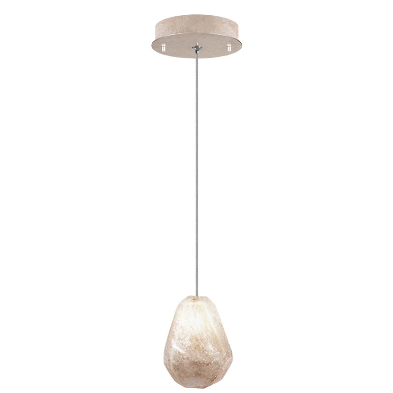Mini Gold Quartz LED Drop Pendant with Gold-Toned Canopy