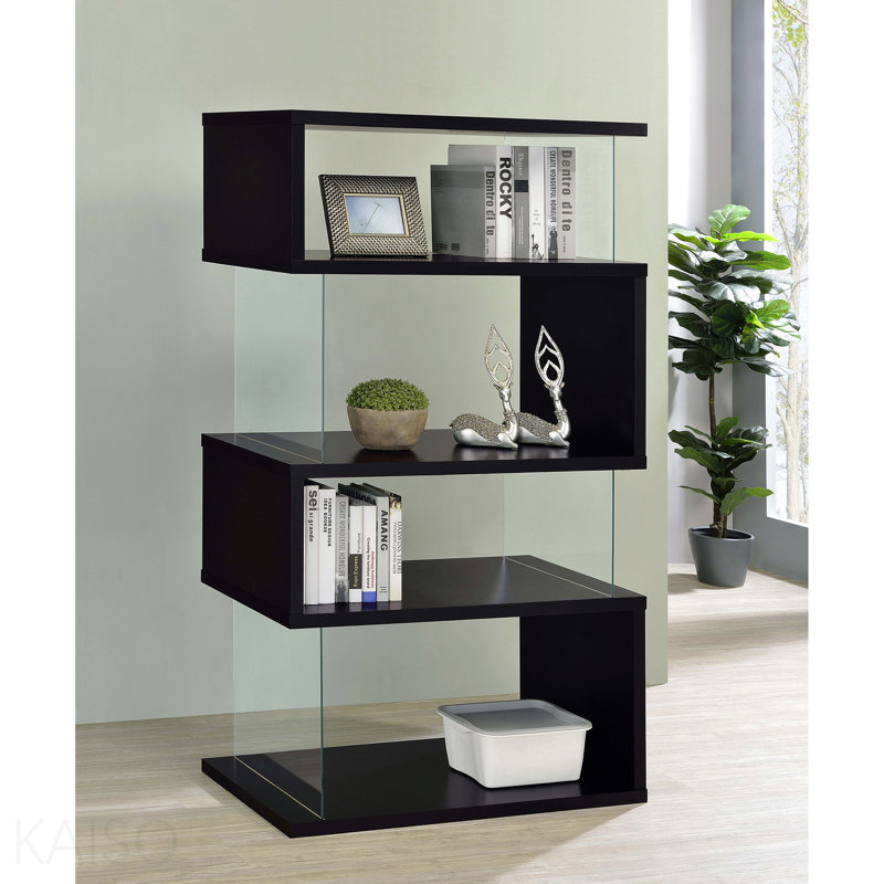 Black 63-Inch 4-Shelf Bookshelf