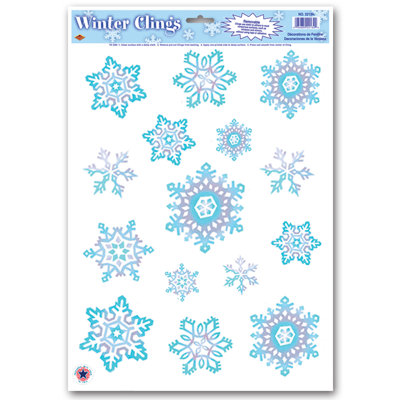 Manado 15 Piece Crystal Snowflake Cling Set
