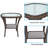 All-Weather Wicker Outdoor Side Table with Glass Top and Storage, Perfect for Patio and Garden