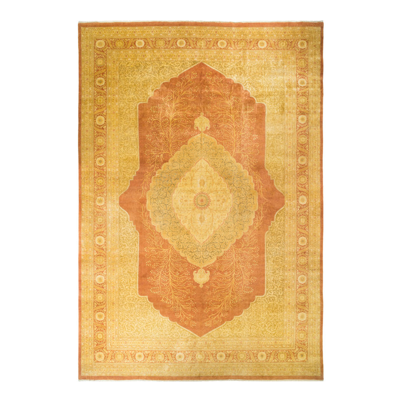 Ohlone One-of-a-Kind Hand-Knotted New Age 12' x 17'8" Wool Area Rug in Brown