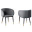 Chaise d'appoint en velours gris avec garniture dorée 1pc, chaise d'appoint de cuisine de salle à manger-292219593