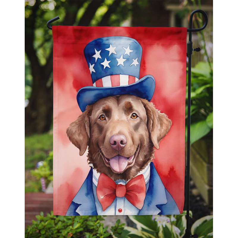 Patriotic American Garden Flag, Chesapeake Bay Retriever