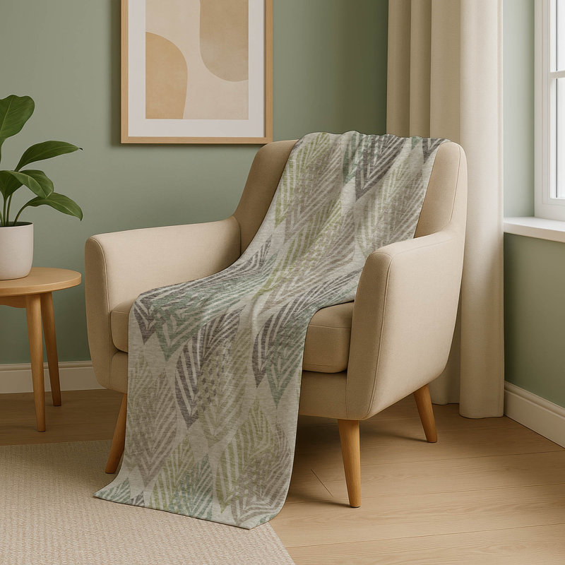 Jeté floral Sherpa ASB744 Addison, Motif floral taupe