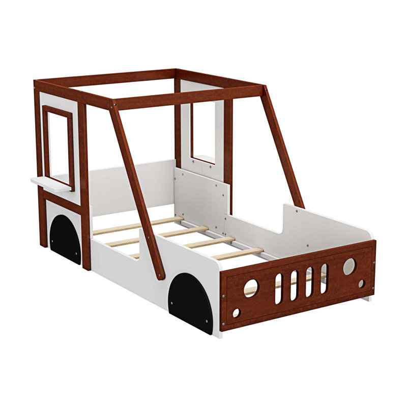 Alexcis Fun Play Design Twin Size Car Bed, Kids Platform Bed in Car-Shaped for Kids Boys Girls Teens