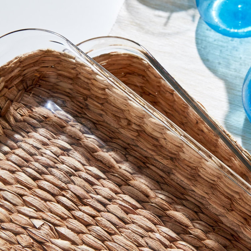 Ensemble de 2 plats à four en verre borosilicate Island Chic avec treillis amovible - 39,4 cm (15,5 po) de hauteur