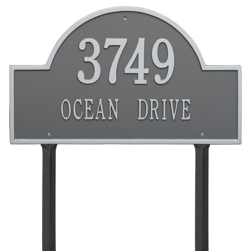 Plaque d'adresse sur 2 lignes pour pelouse, Cuivre antique, Oui