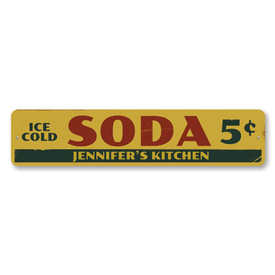 Soda 5 Cents Aluminum Sign