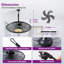 Ventilateur de plafond d'extérieur 20 po avec éclairage, moteur à courant continu réversible, étanche, 6 vitesses, télécommande et application, fixation par crochet, noir