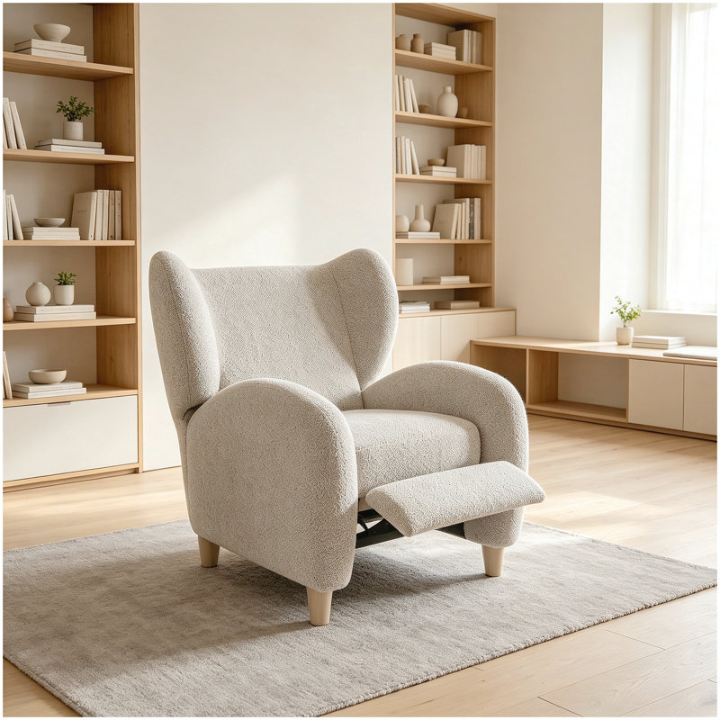 Chaise nordique, chaise multifonctionnelle en tissu chenille, canapé décoratif, dossier incurvé, salle d'étude, salon, chameau