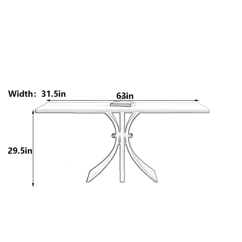 Table de salle à manger de style français, H 29,5 po x L 63 po x l 31,5 po