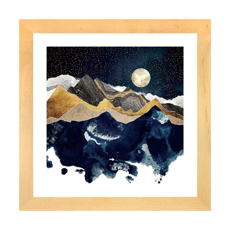 Midnight Winter - imprimé, H 16 po x l 16 po x p 1 po, Cadre papier naturel