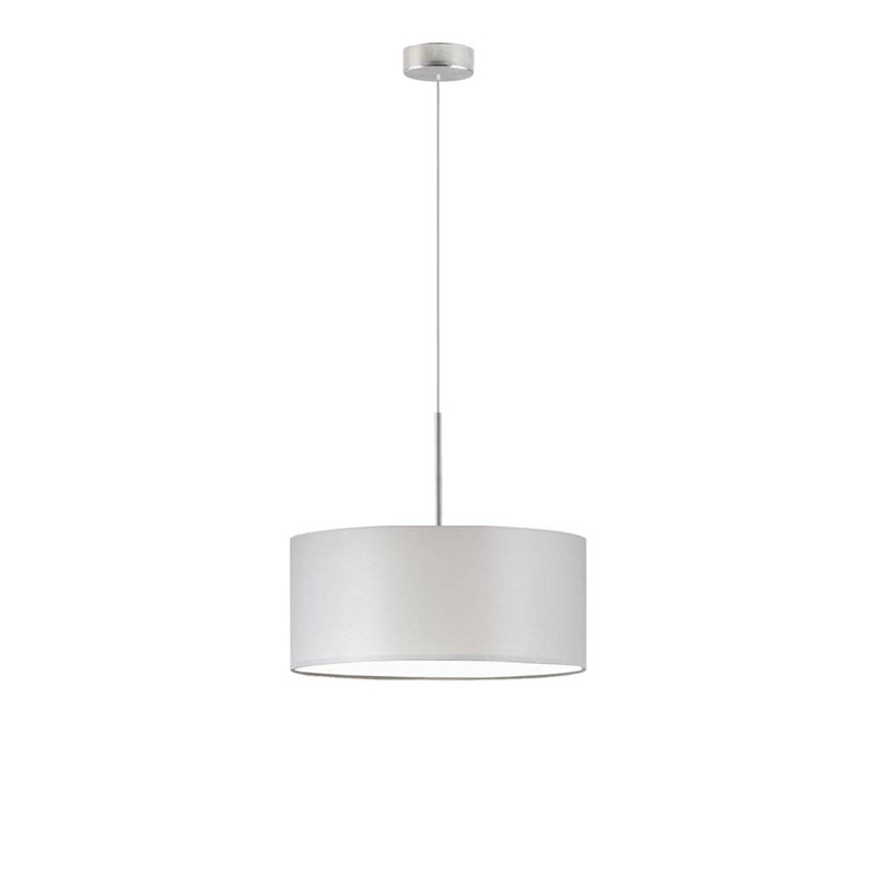 Aubryn 3 - Light Drum Pendant, Light Gray, Brushed Steel, 120cm H x 40cm W x 40cm D