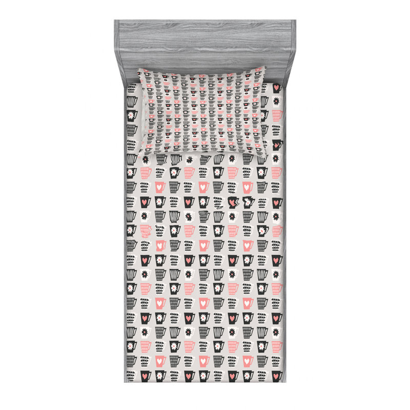 Scandinavian Microfiber Fitted Sheet, Twin Fitted Sheet with 1 Pillowcase