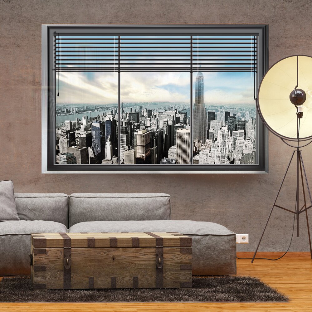 Glatte Fototapete New York Window 2,1 m x 300 cm