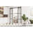 Metal and Tempered Glass Double Sliding Barn Door with Installation Hardware Kit, 2 Sets of Door-91084032
