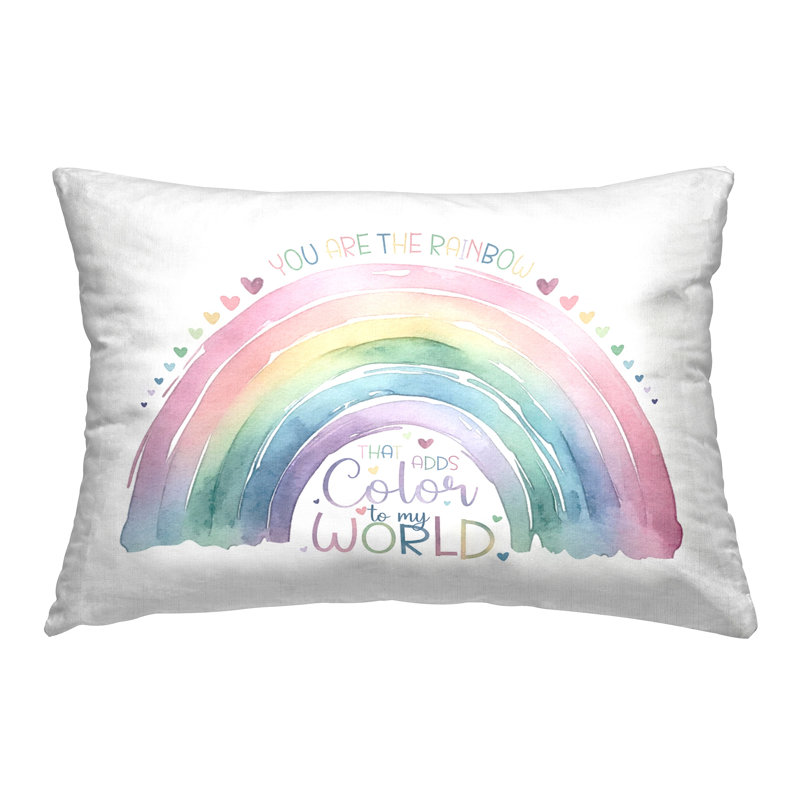 Coussin décoratif inspiré d'inspiration arc-en-ciel pastel Amanda Greenwood