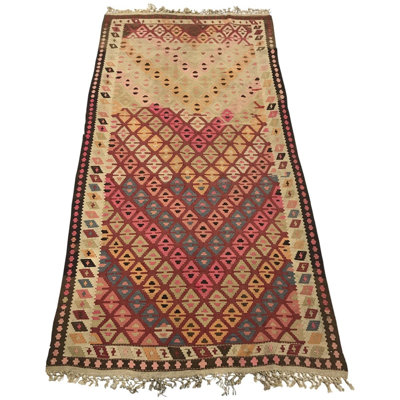 Ghelim Wool Pink/Ivory Rug