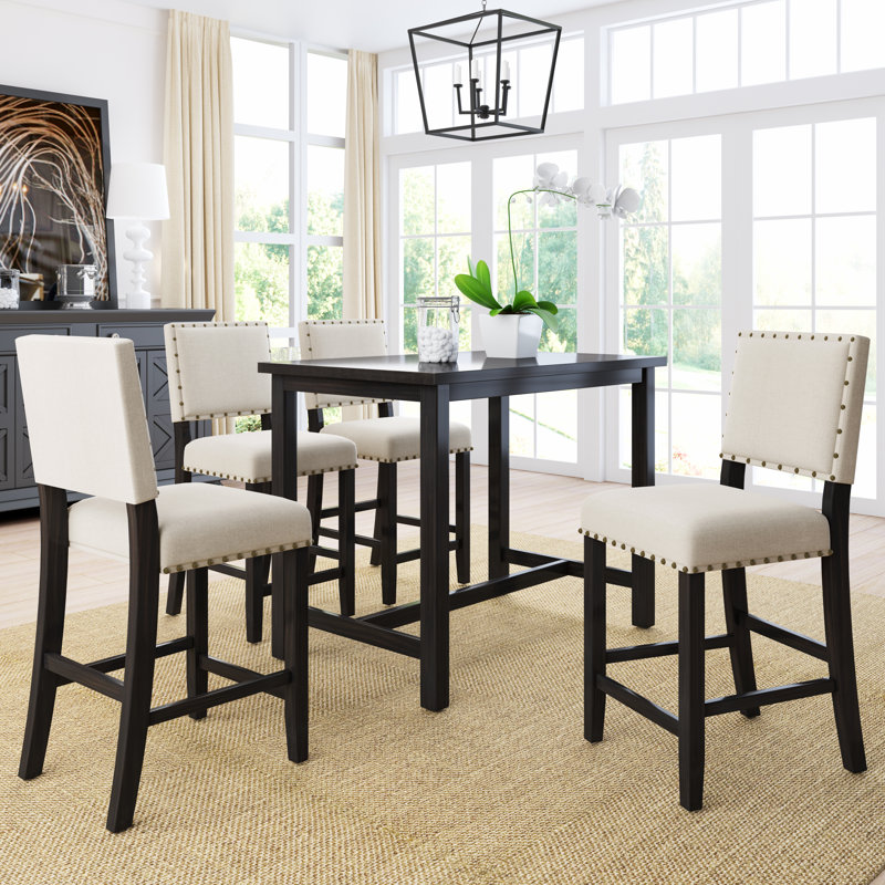 Brandov 4 - Person Four Leg Dining Set, Espresso, Espresso