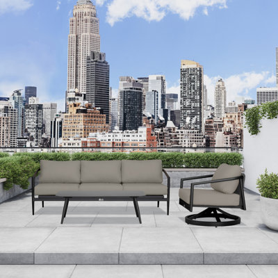 Namban 3 Piece Sofa Set with Single Swivel