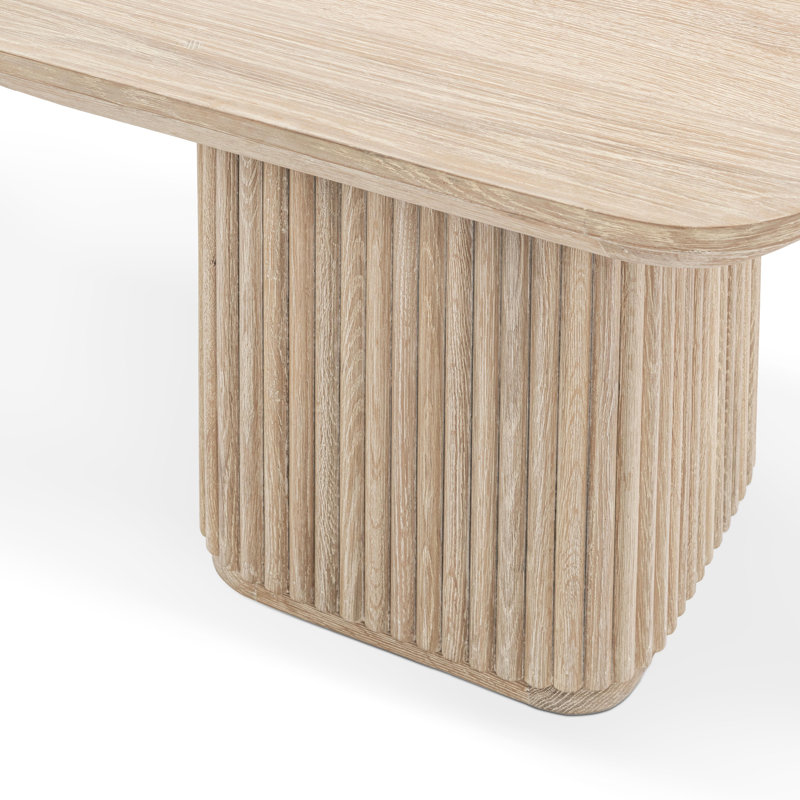 Vander Solid Wood End Table, Cream Washed