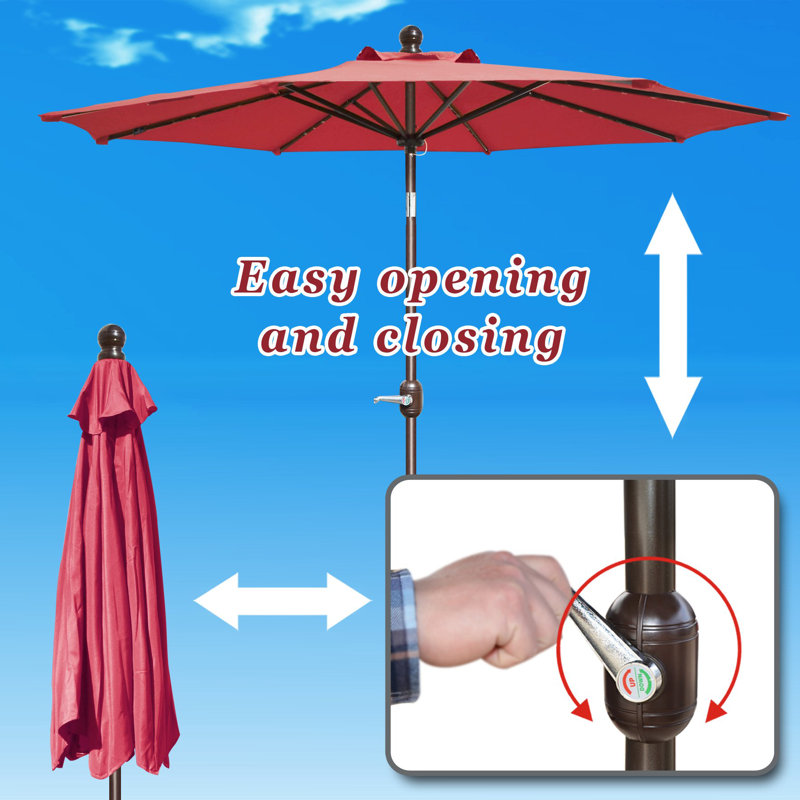 Parasol à DEL incliné pour l'extérieur, Rouge