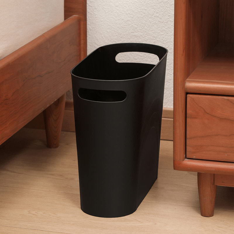 Petite poubelle en plastique pour poubelle de salle de bain, 3 Gal, Noir