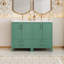Ensemble de meuble-lavabo 48 po avec lavabo en céramique, meuble Storae autoportant moderne avec poignées argentées, portes à fermeture douce