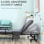 Matelas pliant portatif 3,25 ", réglable, structure en métal sur roulettes, gris foncé, peu encombrant pour lit supplémentaire gris avec matelas, conception pliable, aire de repos pour les invités