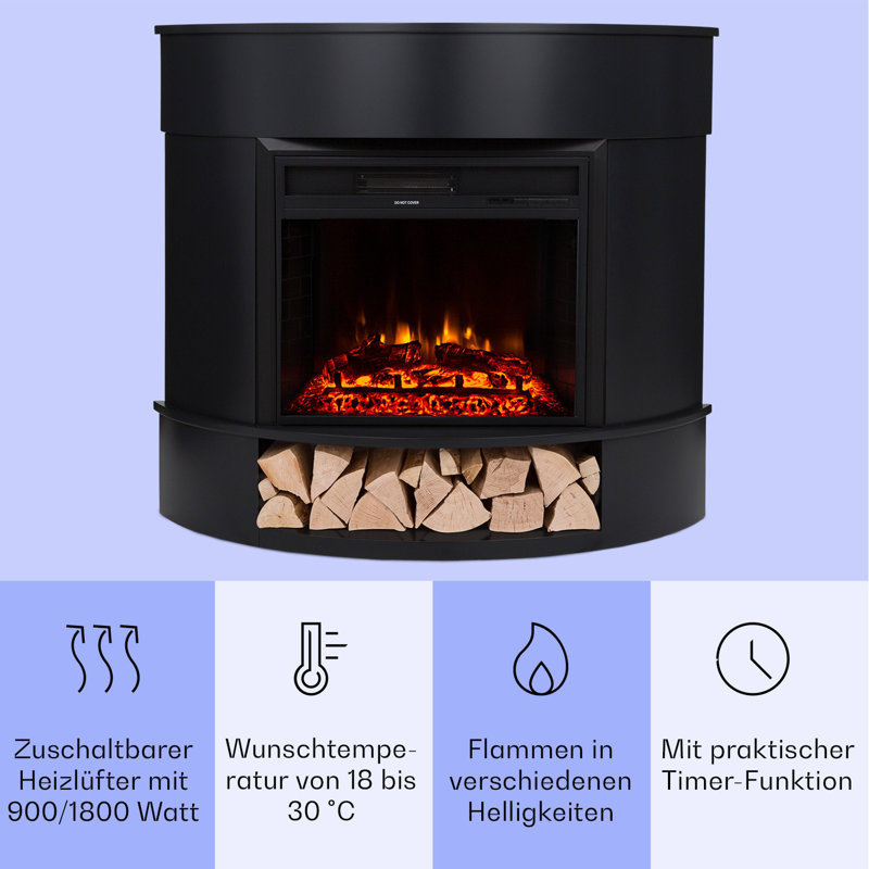 Klarstein 112cm W Electric Fireplace, Black