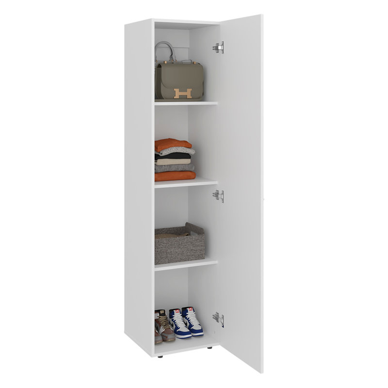White 4 Shelves Storage Cabinet, White