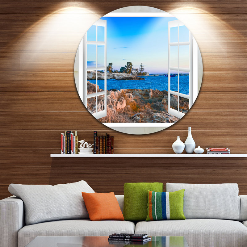 «Open Window to Blue Seashore», reproduction, H 12 po x l 20 po x p 1 po, Métal
