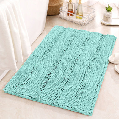 Chenault Soft Chenille Bathroom Rug,Absorbent Microfiber Non-Slip Backing Rectangle Bath Mat,Quick Dry