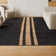 Amandus Rustic Farmhouse Wide Ticking Stripe Jute Black/Natural Rug
