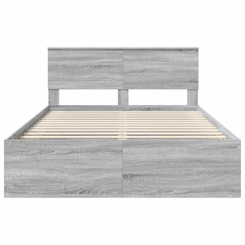 Bed, Grey Sonoma, European Kingsize (160 x 200 cm)