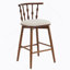 Tabouret de bar d'intérieur en bois, finition noire avec revêtement gris, ensemble de 2-2145097321