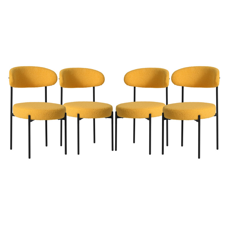 Chaise d'appoint rembourrée Rauragh, 4, Noir