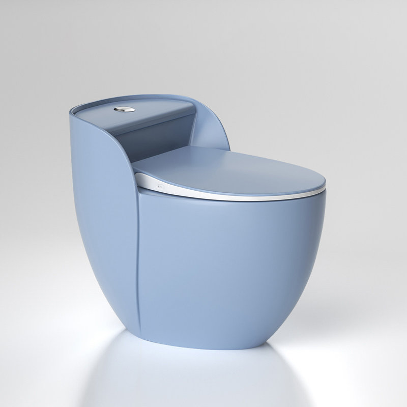 12" Rough-In 15.75"Seat Height Blue Compact Siphonic Basic Smart Toilet for Small Space with Sensor Lid Opening, Night Light and Adjustable Temperature
