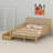 Low Profile Bed Frame Featuring Protective Rails and Under-Bed Storage